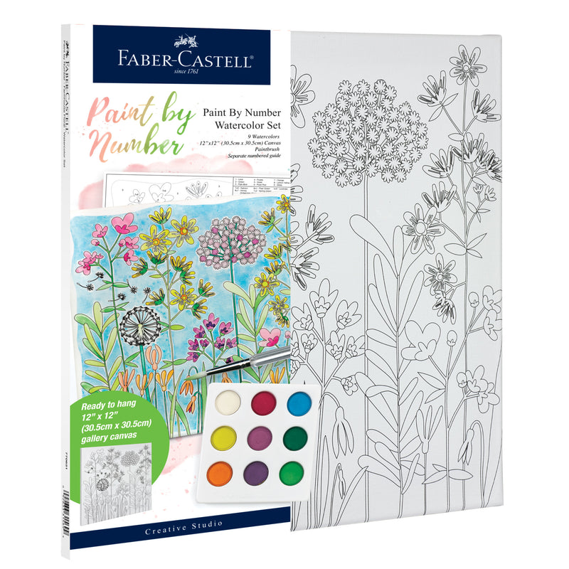 Flower Paint by Number: Watercolor Paint by Number Farmhouse Floral –  Faber-Castell USA